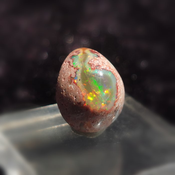 美しい游色 カンテラオパール ルース メキシコ産 ファイヤーオパール 0.9g...