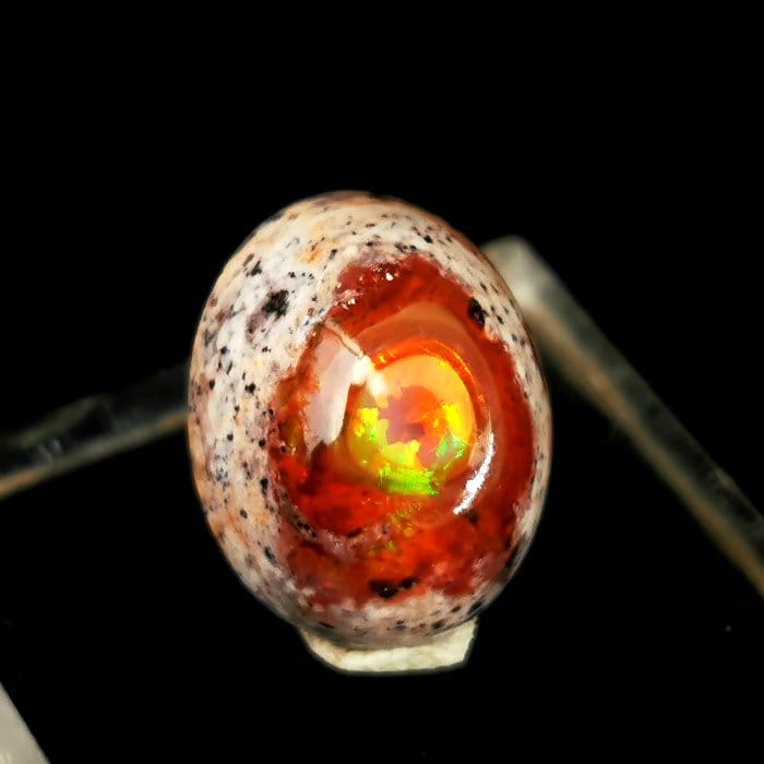 キラキラ游色 エッグインカンテラオパール メキシコ産 ファイヤーオパール...
