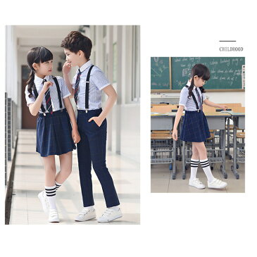 高校 制服 セット 女子高生 制服 セット 夏にピッタリ スクール 学生服 スカートスーツ 送料無料 フォーマル 4点セット ストライプ柄シャツ 半袖シャツ チェック柄パンツ スカート フォーマルスーツ 子供服 学生服 制服 女子高生 男子高生 男子用 女子用 制服 コスプレ