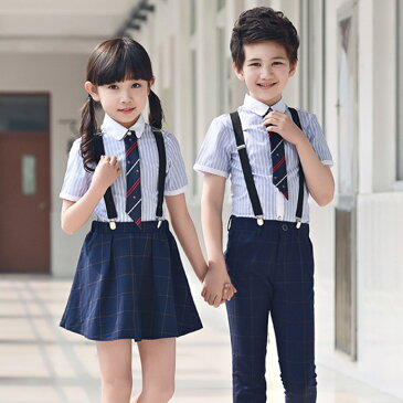 高校 制服 セット 女子高生 制服 セット 夏にピッタリ スクール 学生服 スカートスーツ 送料無料 フォーマル 4点セット ストライプ柄シャツ 半袖シャツ チェック柄パンツ スカート フォーマルスーツ 子供服 学生服 制服 女子高生 男子高生 男子用 女子用 制服 コスプレ