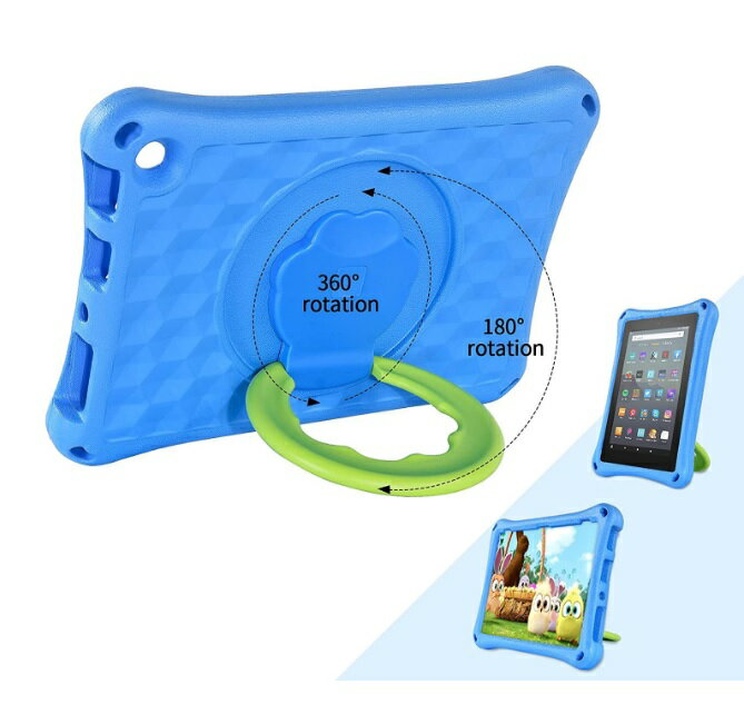 乐天商城 - Amazon Fire7 2022 ケース EVA 耐衝撃 【タッチペン・保護フィルム2枚付】 Fire 7 2022 カバー 子供用 衝撃吸収 ファイア7 2022年モデル ハンドル付き ファイア 7 第12世代 スタンドケース スタンド Amazon互換 互換 タブレットケース メール便