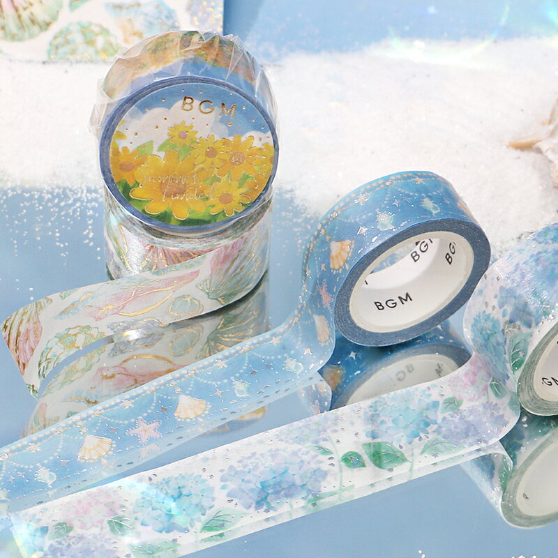 マスキングテープ BGM 20mm 夏限定　2023年 Summer Limited　箔押し　bgm_bm-spln033_spln036set　 ビージーエムのサムネイル