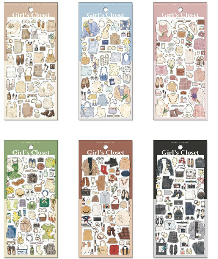 シール　ガールズ　ク ローゼット　ステッカー　miw_81279_81284　シートシール　seal マインドウェイブ　girl`s closet stickerのサムネイル