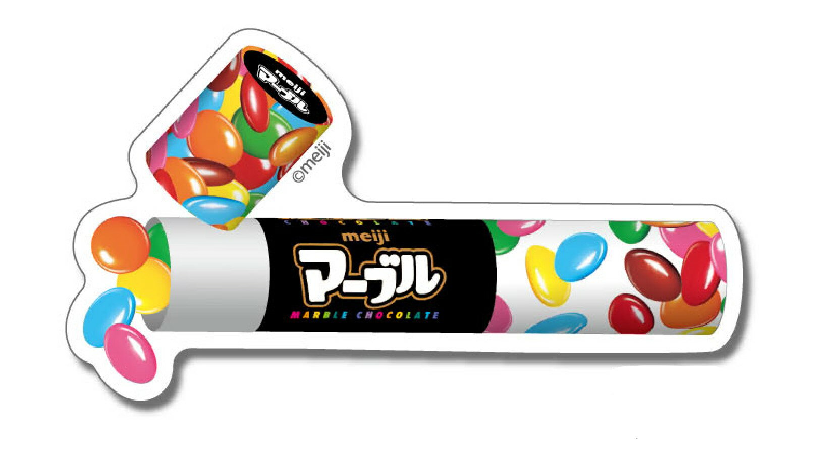 シール　おやつマーケット　明治ステッカー　40225601_マーブル　防水・UV加工ステッカー　シートシール 　seal sticker サカモト文具 　食べ物　お菓子　FUNBOX