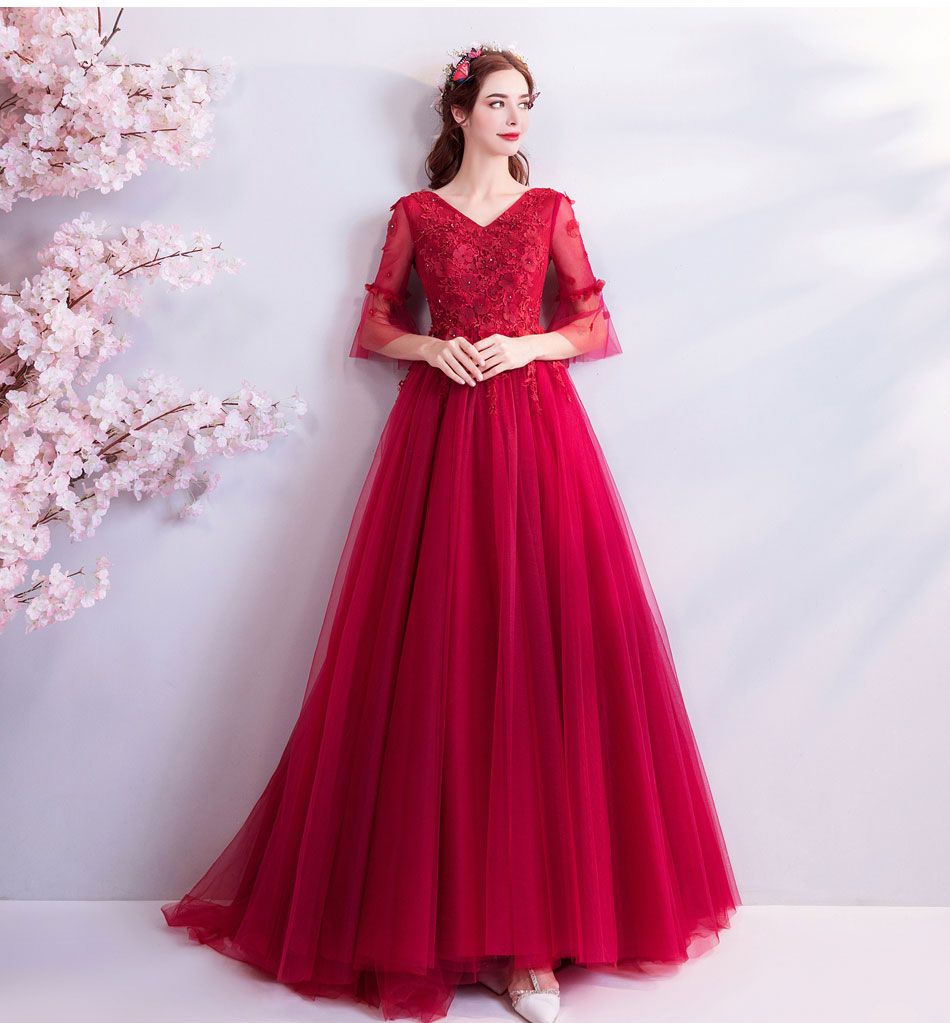 パーティードレス カラードレス レッド ロングドレス☆HeartSunny☆e387☆結婚式/披露宴/二次会/演奏会/発表会/お呼ばれ/大きい/小さい/イブニング/ナイト/フォトウェディング/格安/激安