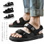 カジュアル 22.5-27.5cm ベルクロ 軽量 メンズ 幅広い ストラップ 2way スポーツサンダル クッション 男の子 夏 ストラップ 水辺 厚底 春 レディース 歩きやすい 学生 無地 男女兼用 ブラック 迷彩柄