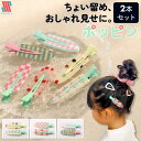 【アフターSALE☆まとめ買いクーポン配布中】 ヘアクリップ キッズ 前髪 2本 セット ポッピン★ パステル ドット 水玉 チェック 可愛い 女の子 大人 お...