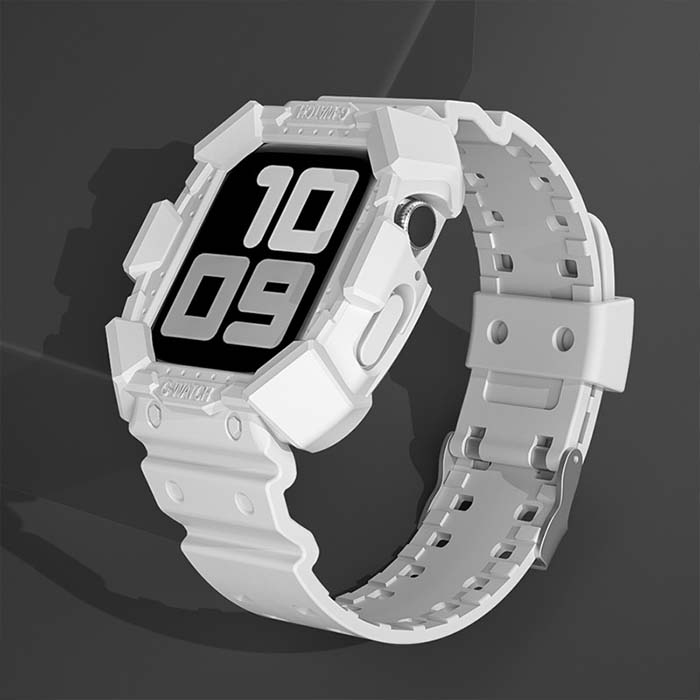 APPLE WATCH 一体型カバーバンド ベルト シリコン 大きめフォルム レディース メンズ アップルウォッチ お洒落 全機種対応 38/40/41mm 42/44/45mm