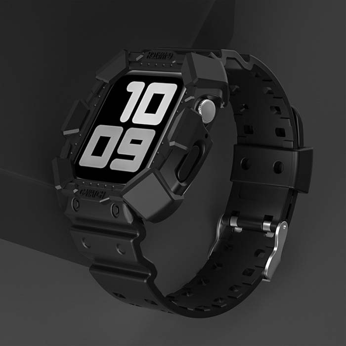 APPLE WATCH 一体型カバーバンド ベルト シリコン 大きめフォルム レディース メンズ アップルウォッチ お洒落 全機種対応 38/40/41mm 42/44/45mm