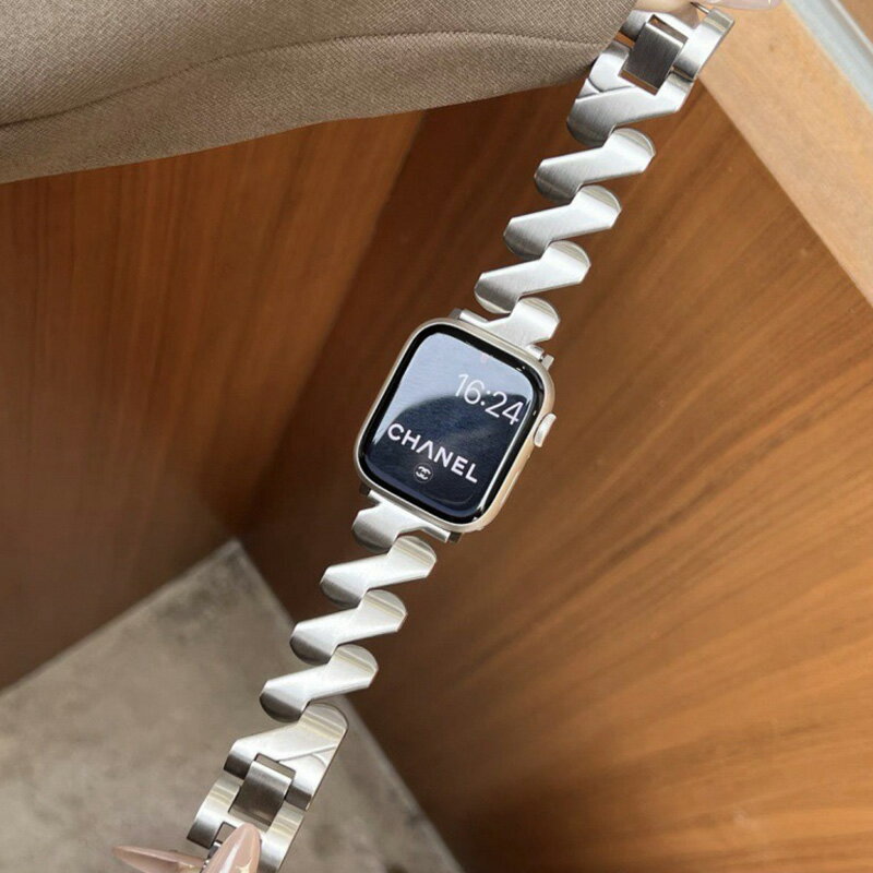【最新機種対応】Apple Watch アップルウォッチ 交換バンド ウェーブメタルバンド ウェーブメタルチェーン メタリック 汎用性 お洒落 使いやすい 壊れにくい 38/40mm 42/44mm 41mm 45mm 49mm 軽量