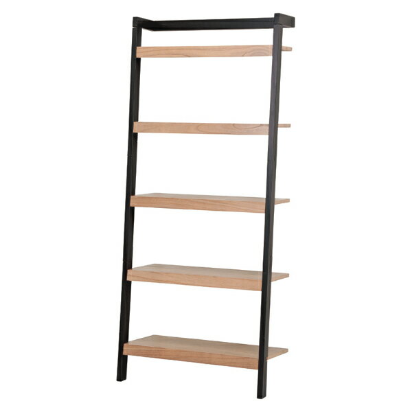 収納 棚 ラダーラック オープンシェルフ オープンラック 壁面ラック 幅80cm（ブラック）黒 RCC-1772BK