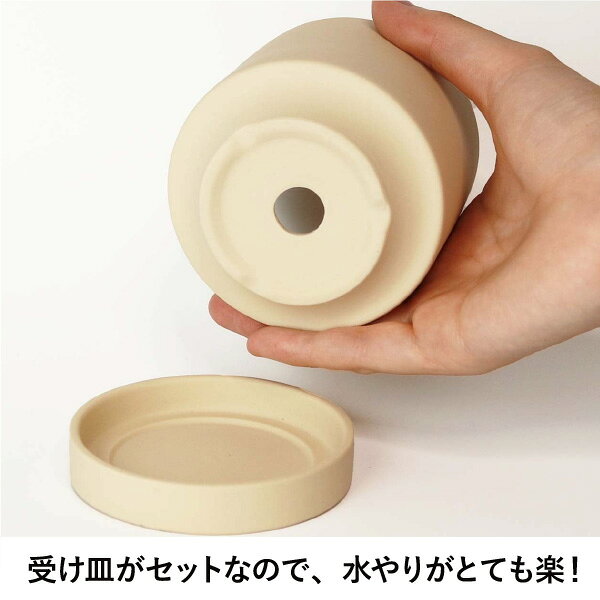 [オプション商品]***ミニ観葉植物の苗 購入者限定*** 陶器鉢 受け皿付 鉢底穴 おしゃれ インテリアグリーン 植木鉢 カワイイ 室内 屋内[ina] [3]