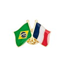 ブラジル×フランス フラッグピンバッジ【国旗ピンバッジ】