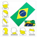 【なんと16通りの使い方！】ブラジル国旗デザインマルチシームレスウエア
