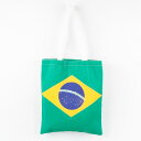 ブラジル国旗柄 A4サイズ対応 両面デザイン ショルダートートバッグ