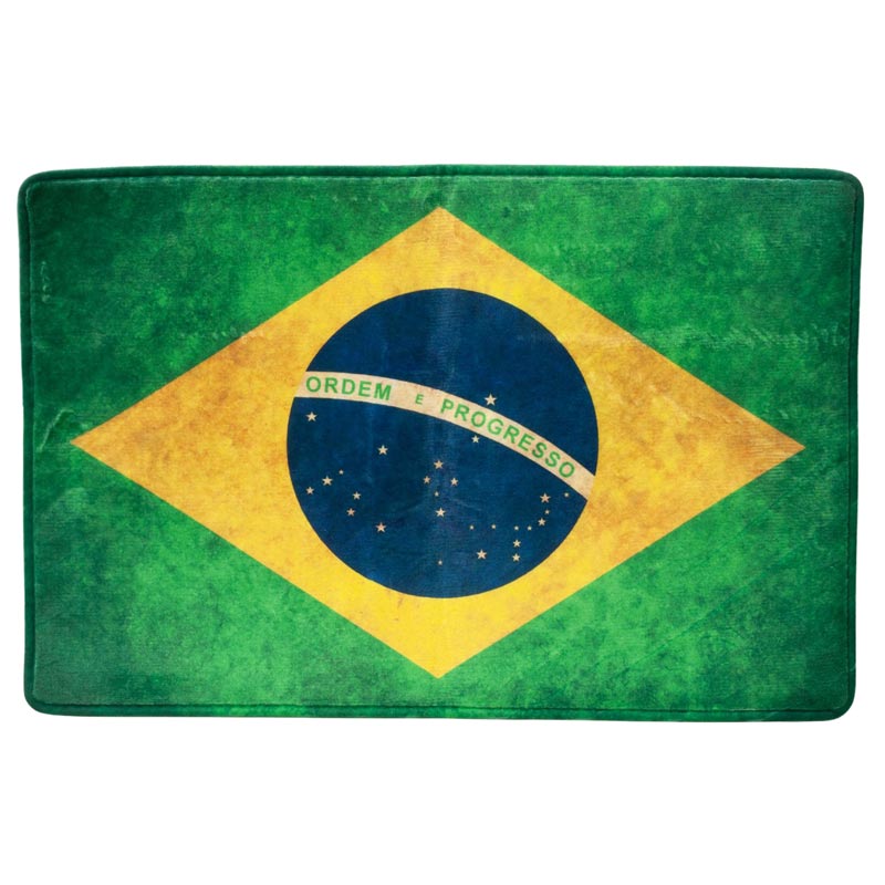 【屋内用マット】ヴィンテージ風ブラジル国旗柄 ブラジルカラー