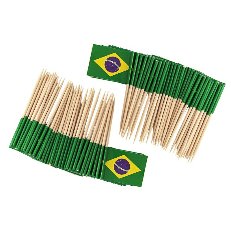 ブラジル国旗ピック 50×2 計100本セット ランチ旗 お菓子作り イベント 旗付きつまようじ