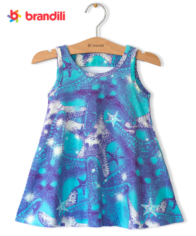 【BRANDILI】女の子袖なしワンピース【サマードレス・海リゾート】スターフィッシュ｜アクア