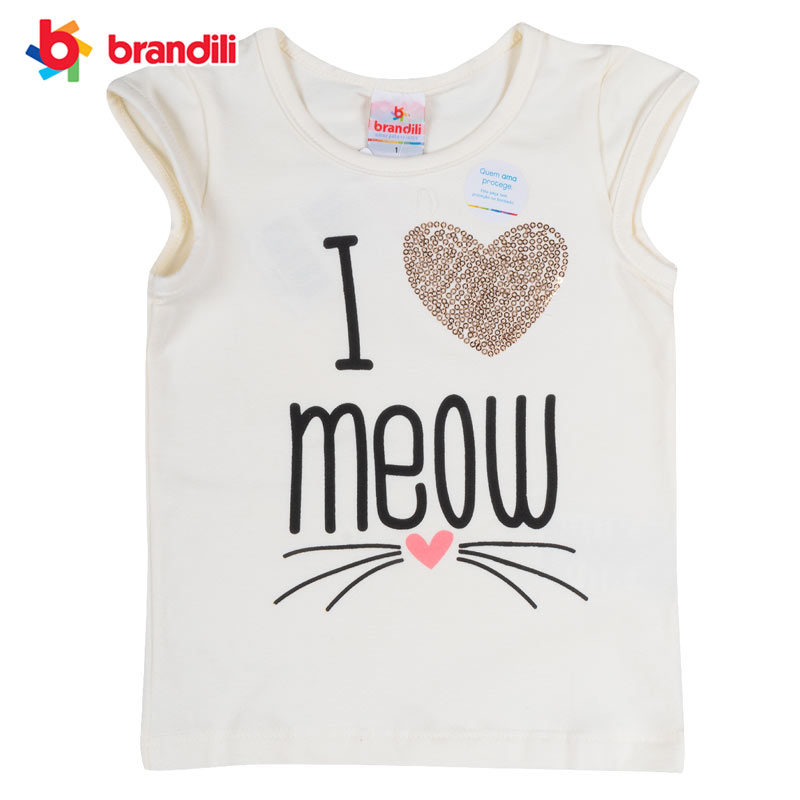ネコちゃん柄が可愛いTシャツ＆ショートレギンスセット 女の子【BRANDILI】オフホワイト×ピンク