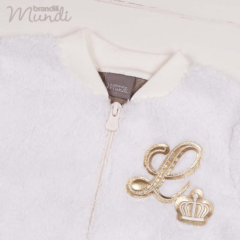【BRANDILI MUNDI】女の子 子供服 ふわもこジャンパー あったかアウター　ホワイト