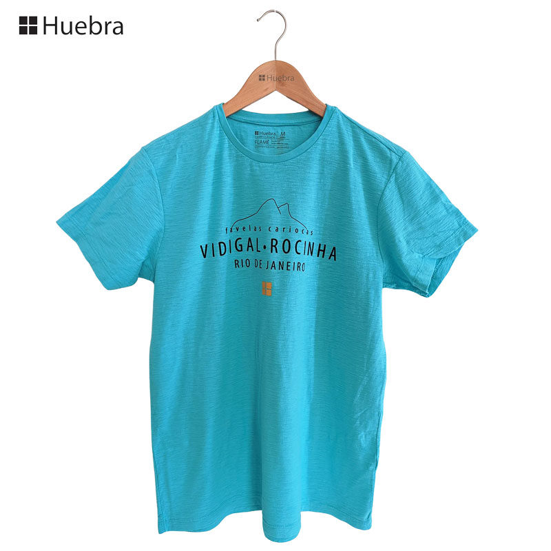 Huebra ウエブラTシャツ ファヴェーラ FAVELA CARIOCA VIDIGAL ROCHINHA ライトブルー