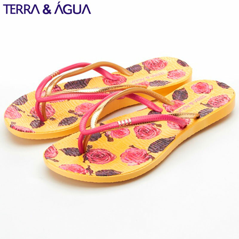 【TERRA & AGUA】テーハ＆アグア コンフォートビーチサンダル ダブルストラップ ローズ イエロー