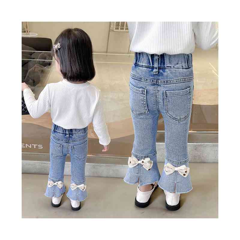デニムパンツ 子供パンツ 女の子 キッズ 春秋 ジュニア ロングパンツ ウェストゴム...