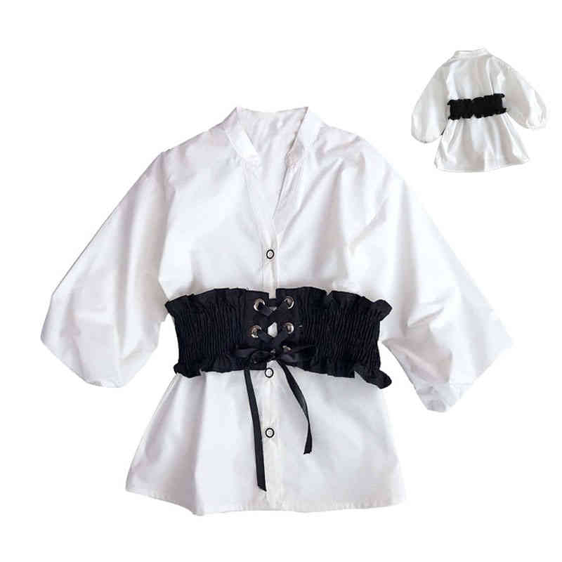 送料無料 シャツワンピース シャツ キッズ 春夏秋 女の子 無地 シャツブラウス ベルト付きシャツ ロン..