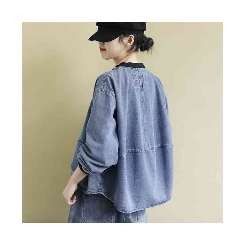 デニムジャケット レディース 送料無料 長袖 ジャケット アウター オーバーサイズ 体型カバー　ゆったり カジュアルジャケット ゆったり トップス アウター 大人 ショートジャケット デニム 春夏秋 普段着