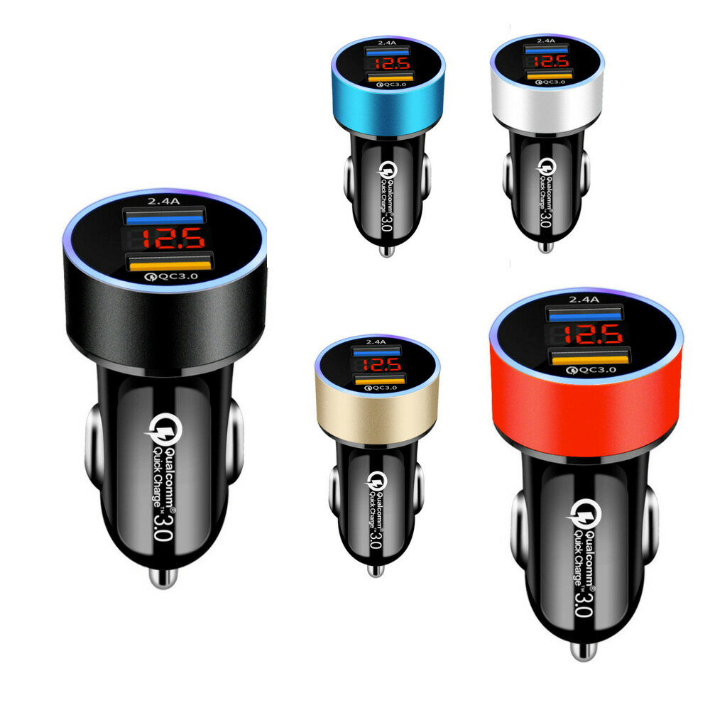å USB ®QC3.0б 㡼㡼24v 12v  ޥ  Ŵ  2ݡ ® 5.4A 2...