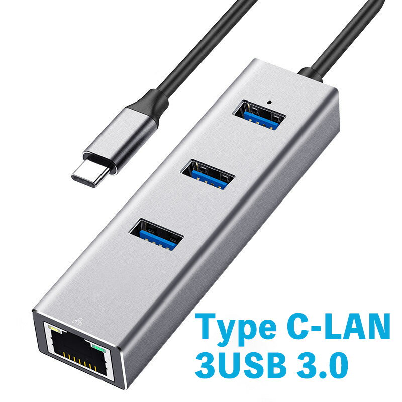 Type C LAN変換アダプタ 4in1 USB C ハブ U