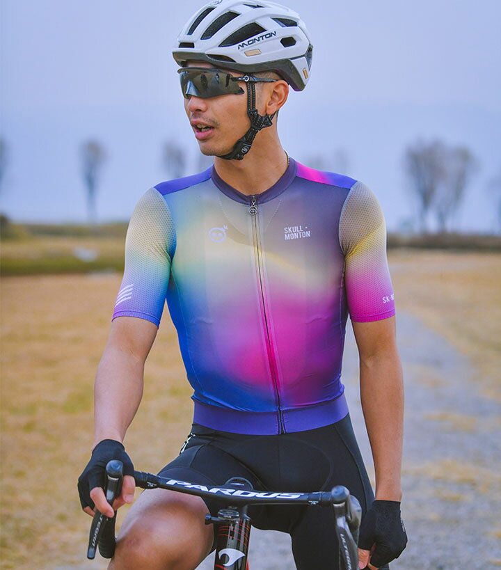 Monton［モントン］半袖サイクルジャージ［自転車用/メンズ］Skull Monton NorthernLights オーロラ 男性用ショートスリーブ【店頭受取対応商品】 3