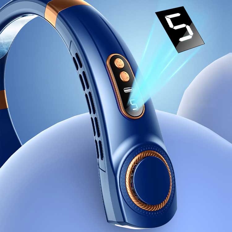 冷却プレート 熱中症対策 ネックファン 5段階風量調節 小型扇風機 羽根なし 瞬間冷却 首掛けファン USB充電 首掛けクーラー 熱中症対策 ミニファン デジタル表示 扇風機 360°強力送風 首掛け扇風機 静音設計 ポータブルファン 熱中症対策 マスク蒸れ対策