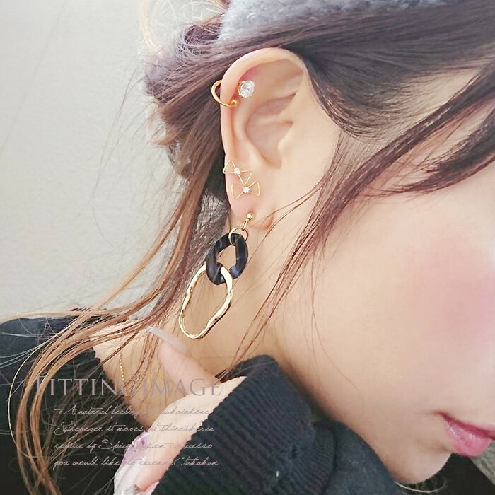 ボディピアス 軟骨ピアス ［16G 14G ］人気 アイテムにGOLD遂に入荷！右巻き左巻きが選べる♪当店オリジナル ジュエリー のような上質な輝き♪大粒1粒 キュービック ユニセックス スパイラル ヘリックス SS 1084