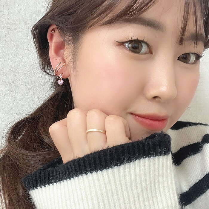 ボディピアス [14G 16G ]軟骨ピアス ゆらゆら可愛い ハートジュエル♪ ピンクゴールドで 大人可愛く・・チャーム 0274