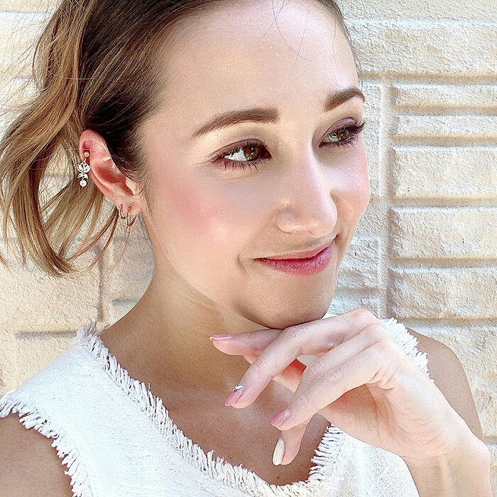 ボディピアス 軟骨ピアス ヘリックス ［14G 16G ］◇SPICYLIPS オリジナル ◇ゆらゆら 揺れて女っぽさを引き出す、キュービックジルコニア バタフライ 1088 ボディーピアス