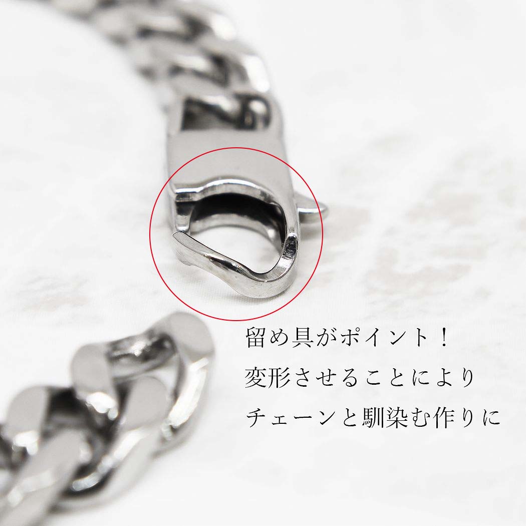 SPINOUTshop楽天市場店のチェーンブレスレット メンズ ステンレス 喜平チェーン 4面カット 金属アレルギー対応 19cm 21cm 1028｜アングル2
