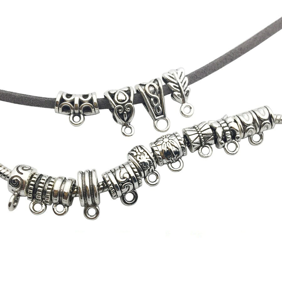SPINOUTshop楽天市場店のカン付きメタルビーズ スペーサービーズ ロンデル アクセサリーパーツ アクセサリートップ シルバー ハンドメイド MIX アソート 120個セット 1120｜アングル3