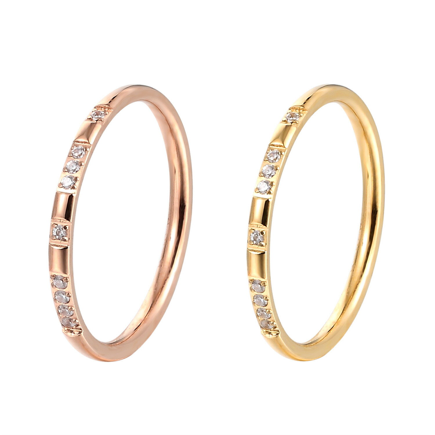 乐天商城 - ステンレス 9粒 ジルコニア デザインリング 細身 細い シンプル レディース 金属アレルギー対応 1206