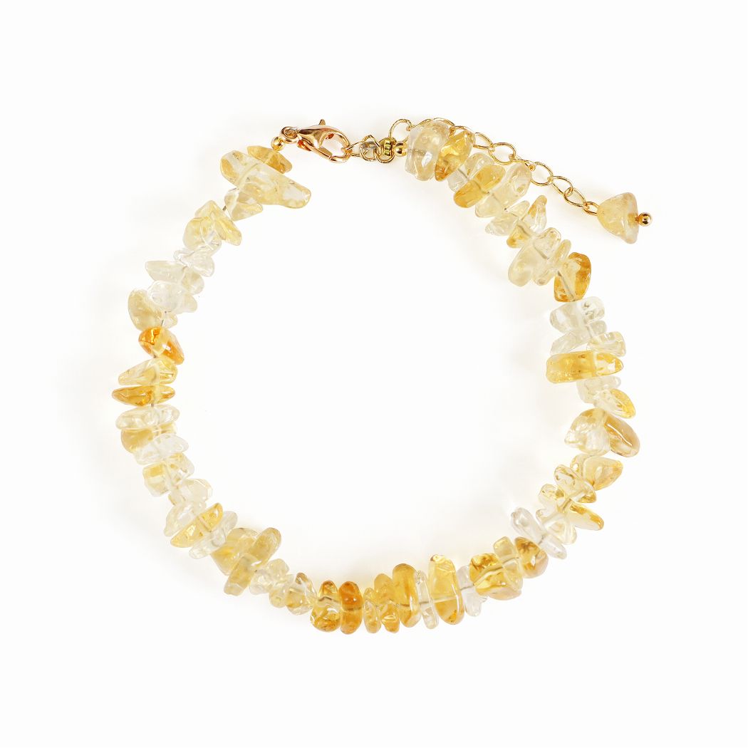 天然石ブレスレットシトリンさざれ石...