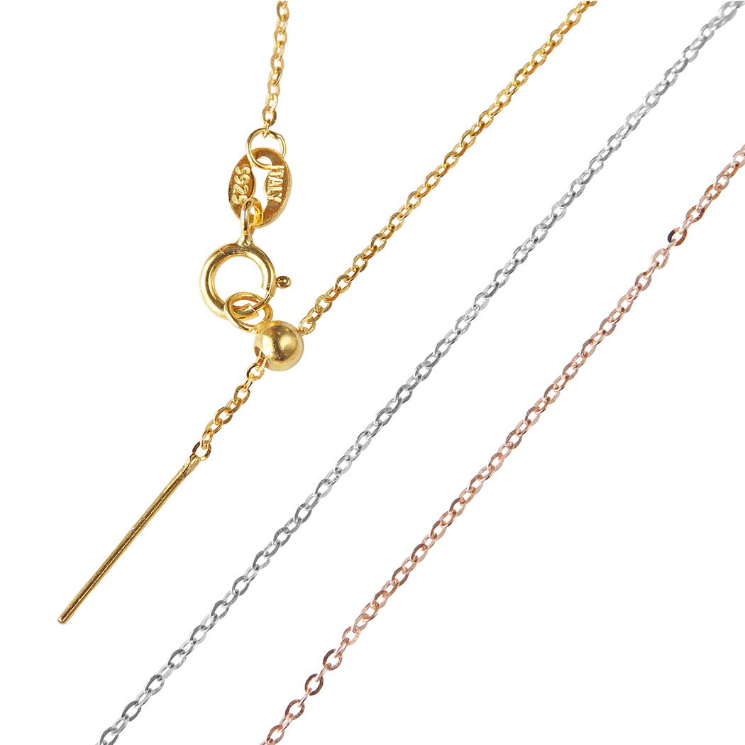 乐天商城 - スライドアジャスター付き ネックレスチェーン あずきチェーン S925 極細 1mm 華奢 金属アレルギー対応 ハンドメイド 素材 パーツ 1314