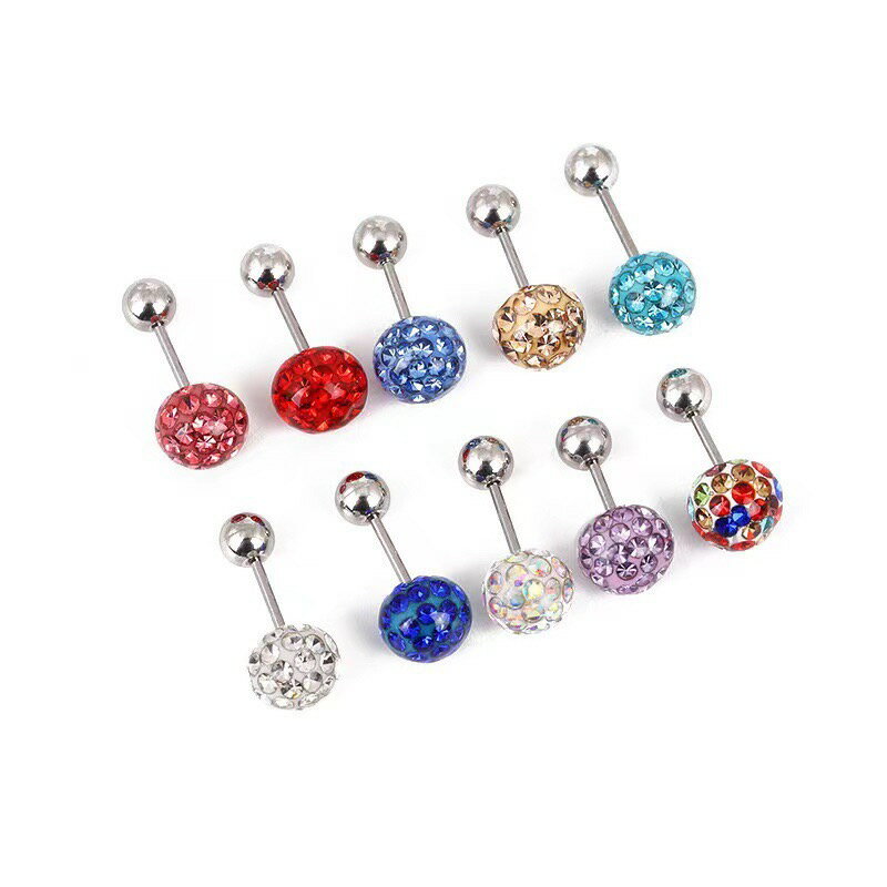 乐天商城 - パヴェボール ボディピアス ストレートバーベル 軟骨ピアス サージカルステンレス 20G 1個 1537