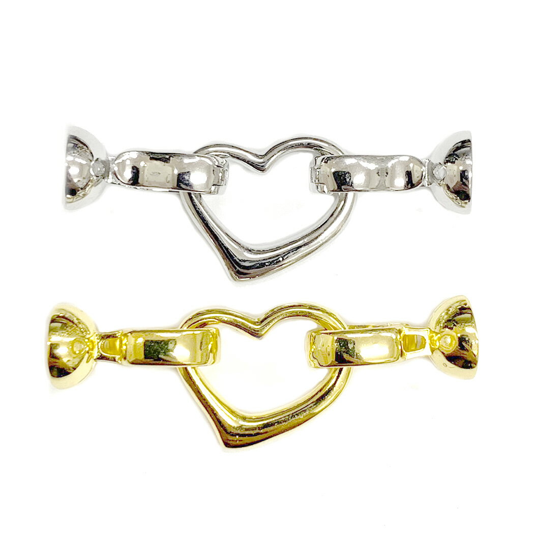 乐天商城 - ハートクラスプ ゴールド シルバー 18KGFアクセサリー 留め具 パーツ 素材 手芸 ハンドメイド 1582