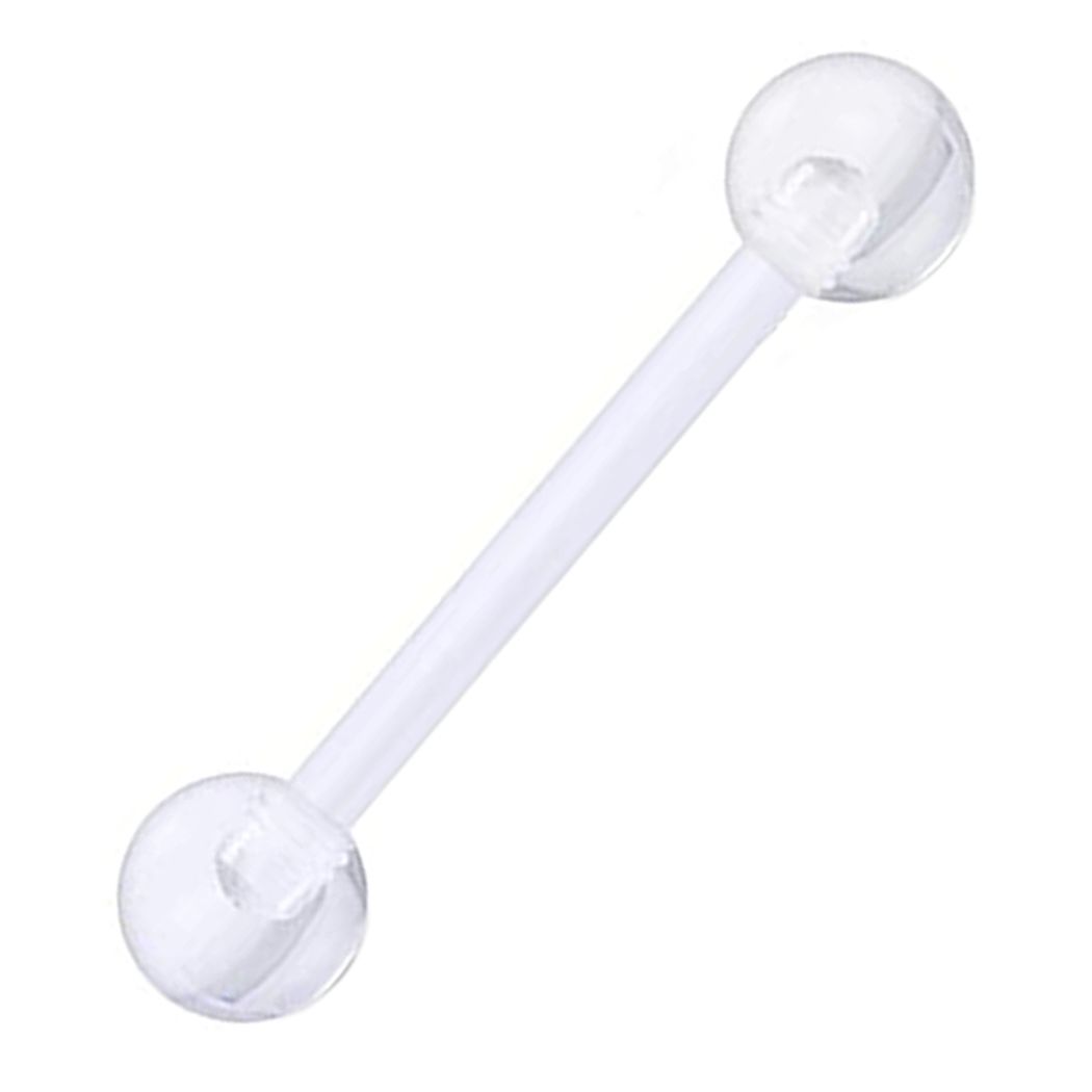 樹脂 透明ピアス クリア 14G ボディピアス シークレットピアス ストレートバーベル 軟骨 トラガス ヘリックス 舌ピアス 970