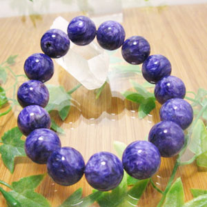 チャロアイト、ブレスレット、14mm珠ブレスレット、17.5cm内径