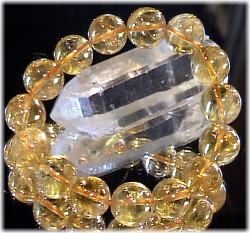 シトリン ブレスレット/水晶/石の大きさ:14mm/サイズ:約17cm
