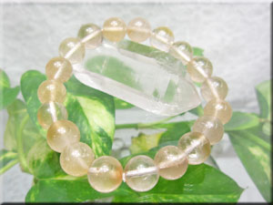 パキスタン産/ゴールデンザキマウンテンクオーツ/4Aグレード 10mm珠 ブレスレット/サイズ:約17cm弱