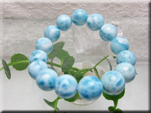 4Aグレード ラリマー14mm珠ブレスレット(17.5cm)