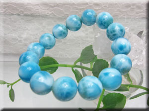 ラリマー ブレスレット/最高級TOPグレード ラリマー13mm珠ブレスレット(17cm)