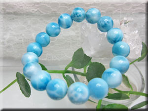 ラリマー ブレスレット/最高級TOPグレード ラリマー11mm珠ブレスレット(16cm)